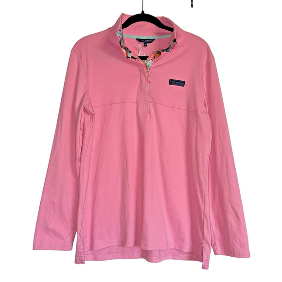 Simply Southern Sz M 1/4 Button Pullover Preppy Beach Tropical Comfy - Picture 2 of 11